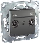 Розетка с/у Unica TV/R/SAT 2м графит механизм одиночная (упак-10шт) SchE          