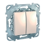 Выключатель с/у Unica 2кл бежевый IP20 механизм 10АХ 250В (упак-10шт) SchE          