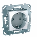 Розетка с/у Unica 1м с/з с з/ш белый IP20 механизм 16А 250В (винт.зажим) (упак-10шт) SchE          