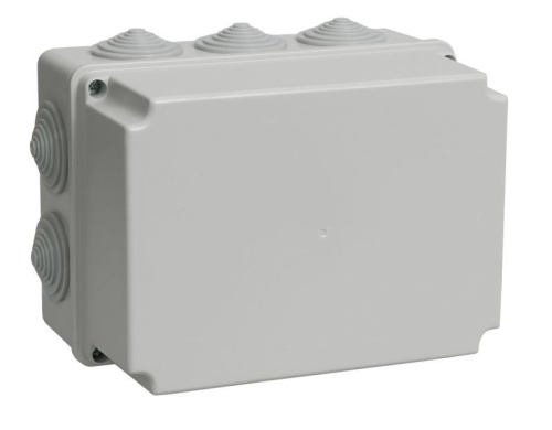 Коробка распаячная для о/п 190х140х120мм IP44 (RAL7035, 10 гермовводов) ИЭК                                        