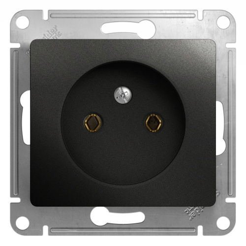 Розетка с/у GLOSSA 1м б/з антрацит IP20 механизм 16А (упак-20шт) SchE                                        