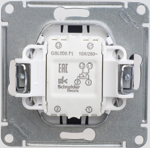 Переключатель с/у GLOSSA 1кл шоколад IP20 механизм 10АХ 250В перекрестный SchE                                         фото 2                    