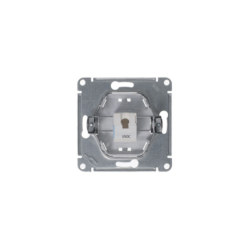 Розетка с/у GLOSSA RJ11 1м антрацит механизм (телеф.) (упак-10шт) SchE                                         фото 5                    