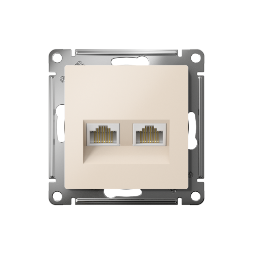 Розетка c/у AtlasDesign RJ45 2м бежевый механизм кат.5E (комп.) (упак-5шт) SchE                                         фото 2                    