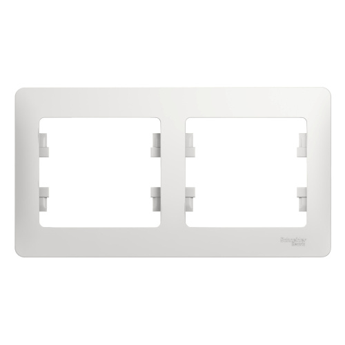 Рамка GLOSSA 2м белый, горизонтальная (упак-30шт) SchE                                        