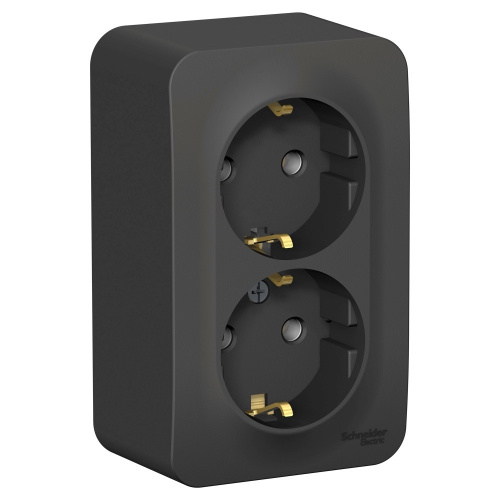 Розетка о/у Бланка 2м с/з антрацит IP20 16А изол.пл. (упак-8шт) SchE                                        