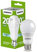 Лампа светодиодная  20Вт E27 A60 6500К (упак-100шт) GENERICA          