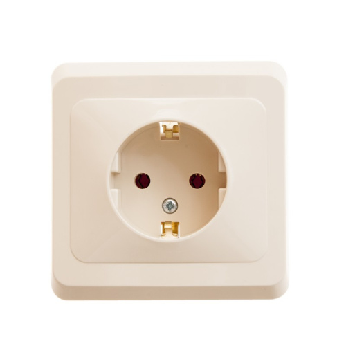 Розетка с/у Этюд 1м с/з кремовый IP20 16А (упак-20шт) SchE                                         фото 2                    