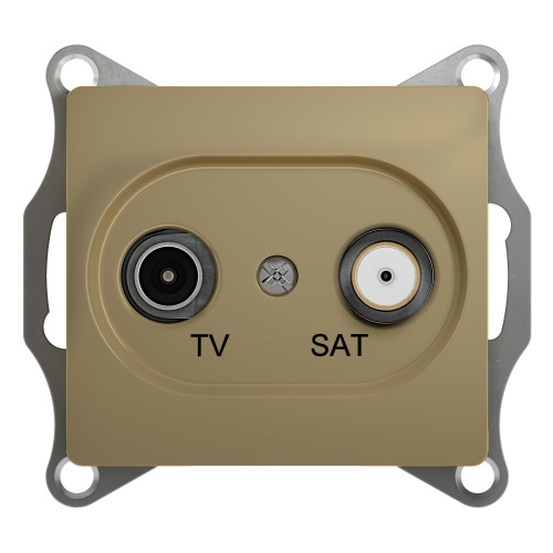 Розетка с/у GLOSSA TV-SAT 1м титан механизм 1DB оконечная (упак-10шт) SchE                                        