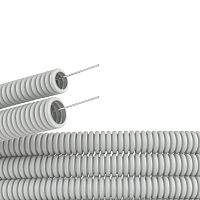 Труба гофрированная ПВХ с зондом 20 (100м) легкая, серый ДКС          