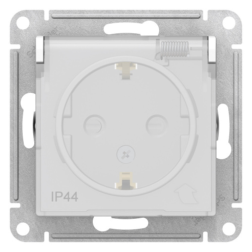 Розетка с/у AtlasDesign Aqua 1м с/з с з/ш белый IP44 механизм 16А с защ.крыш. (упак-15шт) SchE                                        