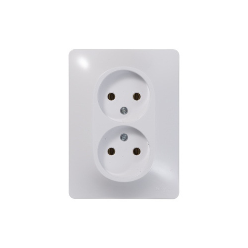 Розетка с/у GLOSSA 2м б/з белый IP20 в сборе 16А (упак-15шт) SchE                                         фото 2                    