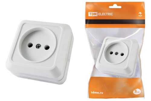 Розетка о/у Ладога 1м без з/к белая IP20 10А ТДМ                                        