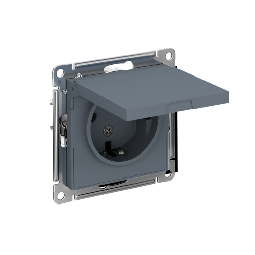 Розетка с/у AtlasDesign 1м с/з с з/ш грифель IP20 механизм 16А с защ.крыш. (упак-10шт) SchE                                        