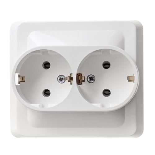 Розетка с/у Этюд 2м с/з белый IP20 16А (упак-15шт) SchE                                         фото 2                    