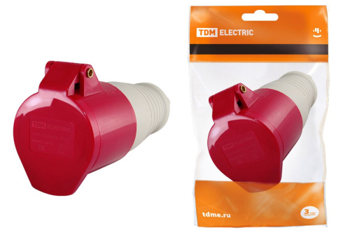 Розетка 224 переносная 3Р+РЕ 32А 380В IP44 ТДМ                                        