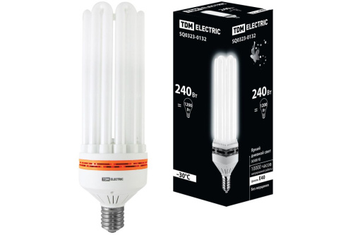 Лампа энергосберегающая 240Вт Е40 6500К КЛЛ-8U (127х368 мм) TDM                                        