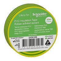 Изолента ПВХ 0,13х19мм Желто-зеленая 20м SchE          