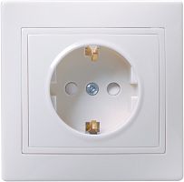 Розетка с/у Кварта 1м с/з с з/ш белый IP20 16А 250В ИЭК          