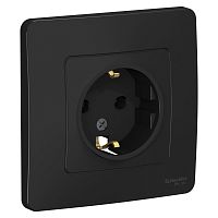 Розетка с/у Бланка 1м с/з антрацит IP20 16А (упак-10 шт) SchE          