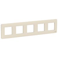 Рамка Unica Studio  5-постовая, бежевый SchE          