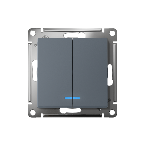 Выключатель с/у AtlasDesign 2кл грифель, механизм IP20 10А с инд. (упак-10шт) SchE                                         фото 3                    