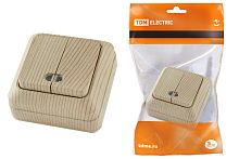 Выключатель о/у Ладога 2кл сосна IP20 10А с инд. ТДМ          