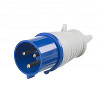 Вилка 023 переносная 2Р+РЕ 32А 220В IP44 ВП-102 DEKraft          