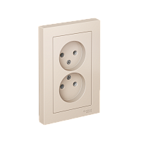 Розетка с/у AtlasDesign 2м б/з бежевый IP20 в сборе 16А (упак-15шт) SchE          
