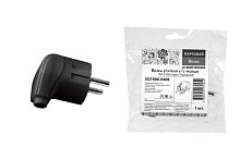 Вилка угловая 16А 250В с/з черная серии "Народная" ТДМ          