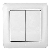 Выключатель ХИТ С/У 2-клавишный 6А, 250В, БЕЛЫЙ. Россия SchE          