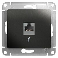 Розетка с/у GLOSSA RJ11 1м антрацит механизм (телеф.) (упак-10шт) SchE          