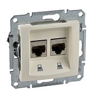 Розетка с/у Sedna RJ45 2м бежевый механизм кат.5Е (комп.) SchE          