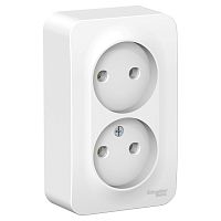 Розетка о/у Бланка 2м б/з белый IP20 16А (упак-10 шт) SchE          
