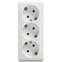 Розетка о/у Этюд 3м с/з белый IP20 16А (упак-9шт) SchE          