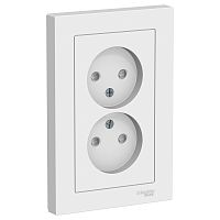 Розетка с/у AtlasDesign 2м б/з с з/ш белый IP20 в сборе 16А (упак-15шт) SchE          