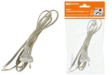 Шнур с плоской вилкой ШУ02 ШВВП 2х0,75мм2 1,7 м. прозрачный ТДМ          