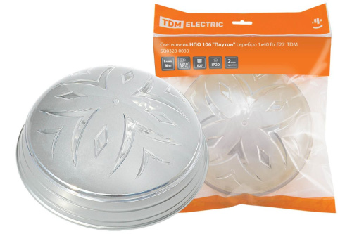 Светильник НПО 40Вт E27 "Плутон" серебро 1х40Вт ТДМ                                        