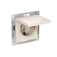Розетка с/у AtlasDesign 1м с/з с з/ш бежевый IP20 механизм 16А с защ.крыш. (упак-15шт) SchE          