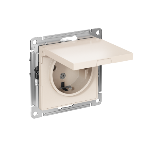 Розетка с/у AtlasDesign 1м с/з с з/ш бежевый IP20 механизм 16А с защ.крыш. (упак-15шт) SchE                                        