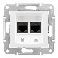 Розетка с/у Sedna RJ45 2м белый механизм кат.5Е (комп.) (упак-10шт) SchE          
