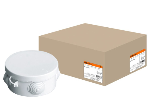 Коробка распаячная ОП D85х40мм, крышка, IP54, 4вх. ТДМ                                        