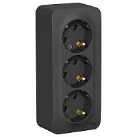 Розетка о/у Бланка 3м с/з антрацит IP20 16А изол.пл. (упак-5шт) SchE          