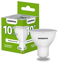 Лампа светодиодная  10Вт GU10 PAR16 4000К GENERICA          