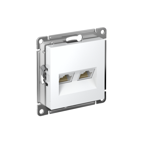 Розетка c/у AtlasDesign RJ45 2м белый механизм кат.5E (комп.) (упак-10шт) SchE                                        