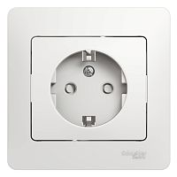 Розетка с/у GLOSSA 1м с/з с з/ш белый IP20 в сборе 16А (упак-15шт) SchE          