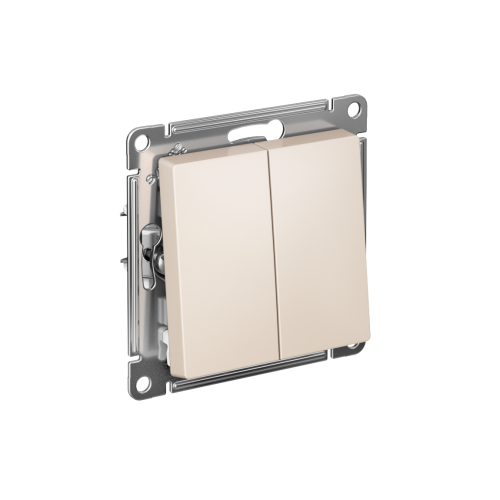 Переключатель с/у AtlasDesign 2кл. бежевый, механизм IP20 10А на 2 направления (упак-20шт) SchE                                        