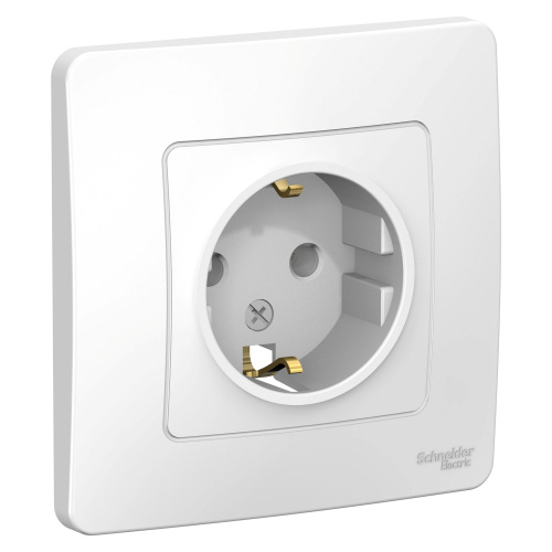 Розетка с/у Бланка 1м с/з белый IP20 16А (упак-10 шт) SchE                                        