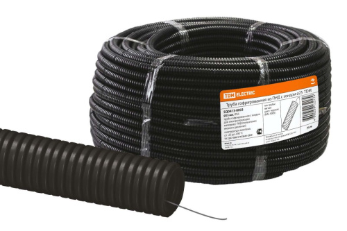 Труба гофрированая ПНД d 25 с зондом (75 м) легкая ТДМ                                        