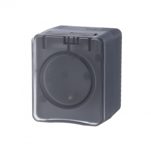 Розетка о/у AtlasDesign Profi54 1м с/з с з/ш антрацит IP54 16А SchE                                        